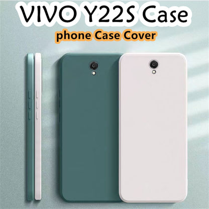 For VIVO Y22S Cover Drop and wear resistant Silicone Full Case Classic Simple Solid Color Phone Case Cover