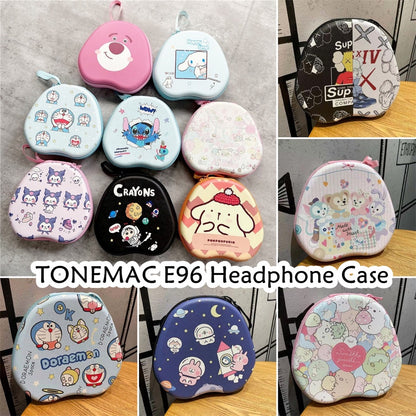For TONEMAC E96 Headphone Case Cartoon Creative Patterns Headset Earpads Storage Bag Casing Box