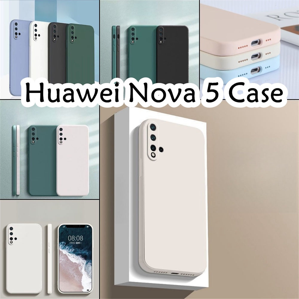 For Huawei Nova 5 Cover Drop and wear resistant Silicone Full Case Classic Simple Solid Color Phone Case Cover