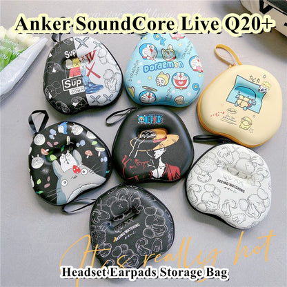 For Anker SoundCore Live Q20+ Headphone Case Cartoon Creative Patterns Headset Earpads Storage Bag Casing Box