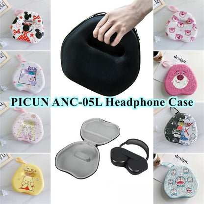 For PICUN ANC-05L Headphone Case Cartoon Creative Patterns Headset Earpads Storage Bag Casing Box