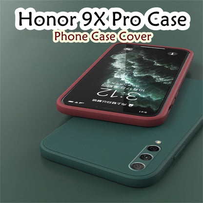 For Honor 9X Pro Cover Drop and wear resistant Silicone Full Case Classic Simple Solid Color Phone Case Cover