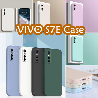 For VIVO S7E Cover Drop and wear resistant Silicone Full Case Classic Simple Solid Color Phone Case Cover