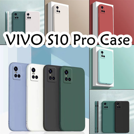 For VIVO S10 Pro Cover Drop and wear resistant Silicone Full Case Classic Simple Solid Color Phone Case Cover