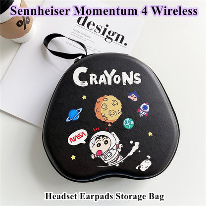 For Sennheiser Momentum 4 Wireless Headphone Case Cartoon Creative Patterns Headset Earpads Storage Bag Casing Box