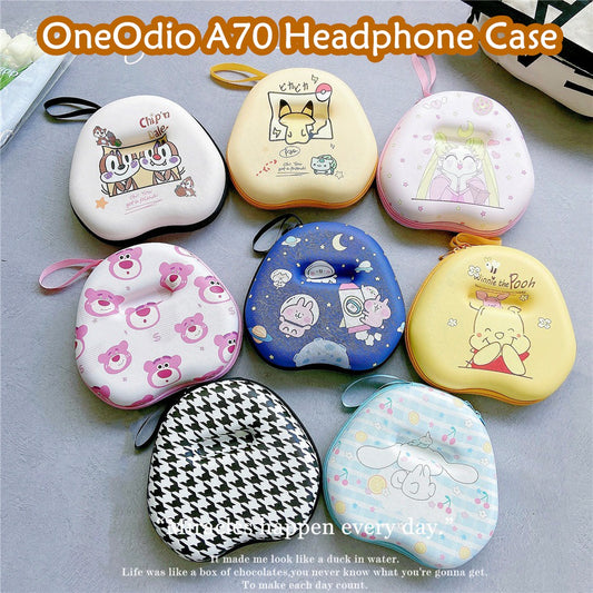 For OneOdio A70 Headphone Case Cartoon Creative Patterns Headset Earpads Storage Bag Casing Box