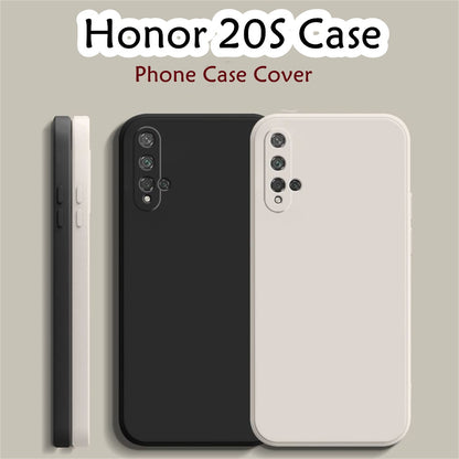For Honor 20S Cover Drop and wear resistant Silicone Full Case Classic Simple Solid Color Phone Case Cover