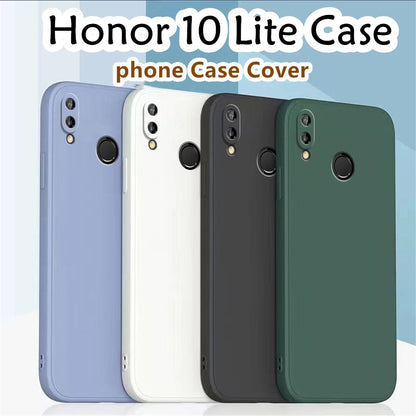 For Honor 10 Lite Cover Drop and wear resistant Silicone Full Case Classic Simple Solid Color Phone Case Cover