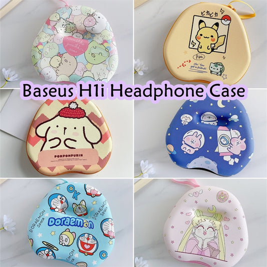 For Baseus H1i Headphone Case Cartoon Creative Patterns Headset Earpads Storage Bag Casing Box