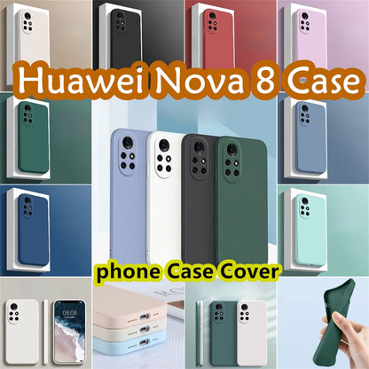 For Huawei Nova 8 Cover Drop and wear resistant Silicone Full Case Classic Simple Solid Color Phone Case Cover