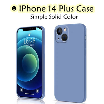 For IPhone 14 Plus Cover Drop and wear resistant Silicone Full Case Classic Simple Solid Color Phone Case Cover