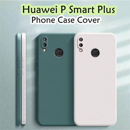 For Huawei P Smart Plus Cover Drop and wear resistant Silicone Full Case Classic Simple Solid Color Phone Case Cover