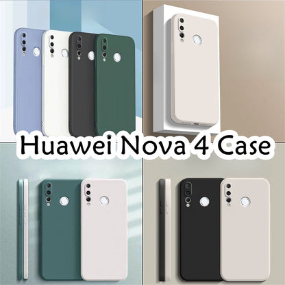 For Huawei Nova 4 Cover Drop and wear resistant Silicone Full Case Classic Simple Solid Color Phone Case Cover