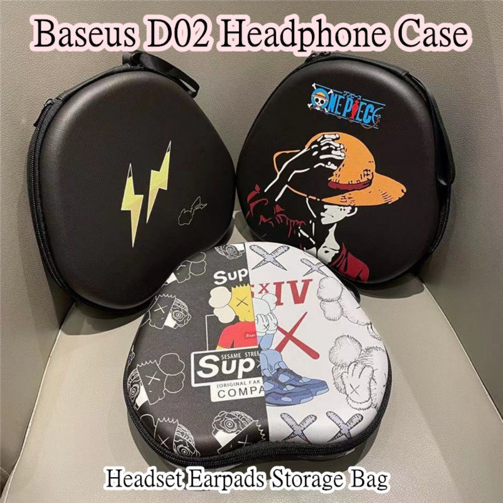 For Baseus D02 Headphone Case Cartoon Creative Patterns Headset Earpads Storage Bag Casing Box