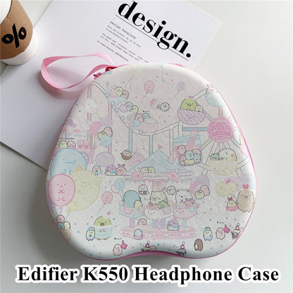 For Edifier K550 Headphone Case Cartoon Creative Patterns Headset Earpads Storage Bag Casing Box