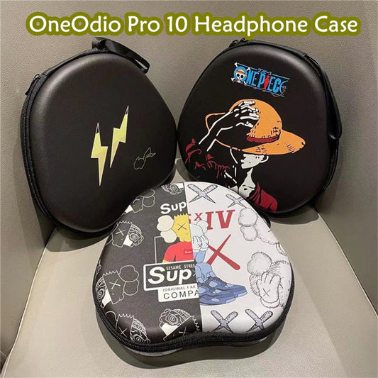 For OneOdio Pro 10 Headphone Case Cartoon Creative Patterns Headset Earpads Storage Bag Casing Box
