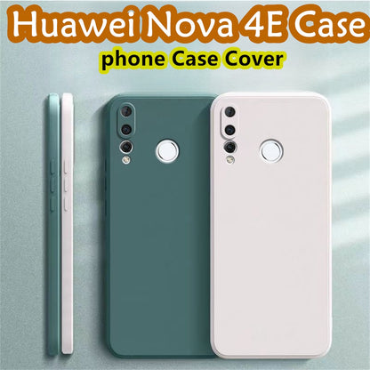 For Huawei Nova 4E Cover Drop and wear resistant Silicone Full Case Classic Simple Solid Color Phone Case Cover