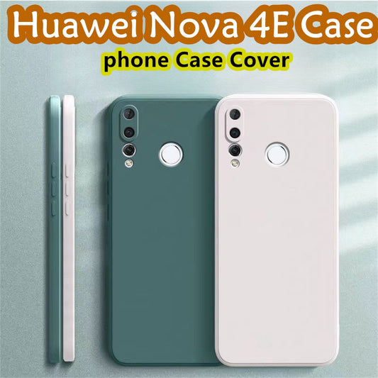 For Huawei Nova 4E Cover Drop and wear resistant Silicone Full Case Classic Simple Solid Color Phone Case Cover