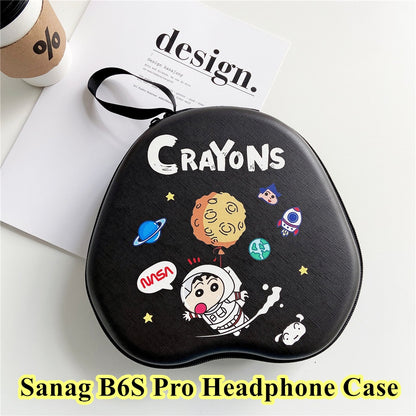 For Sanag B6S Pro Headphone Case Cartoon Creative Patterns Headset Earpads Storage Bag Casing Box