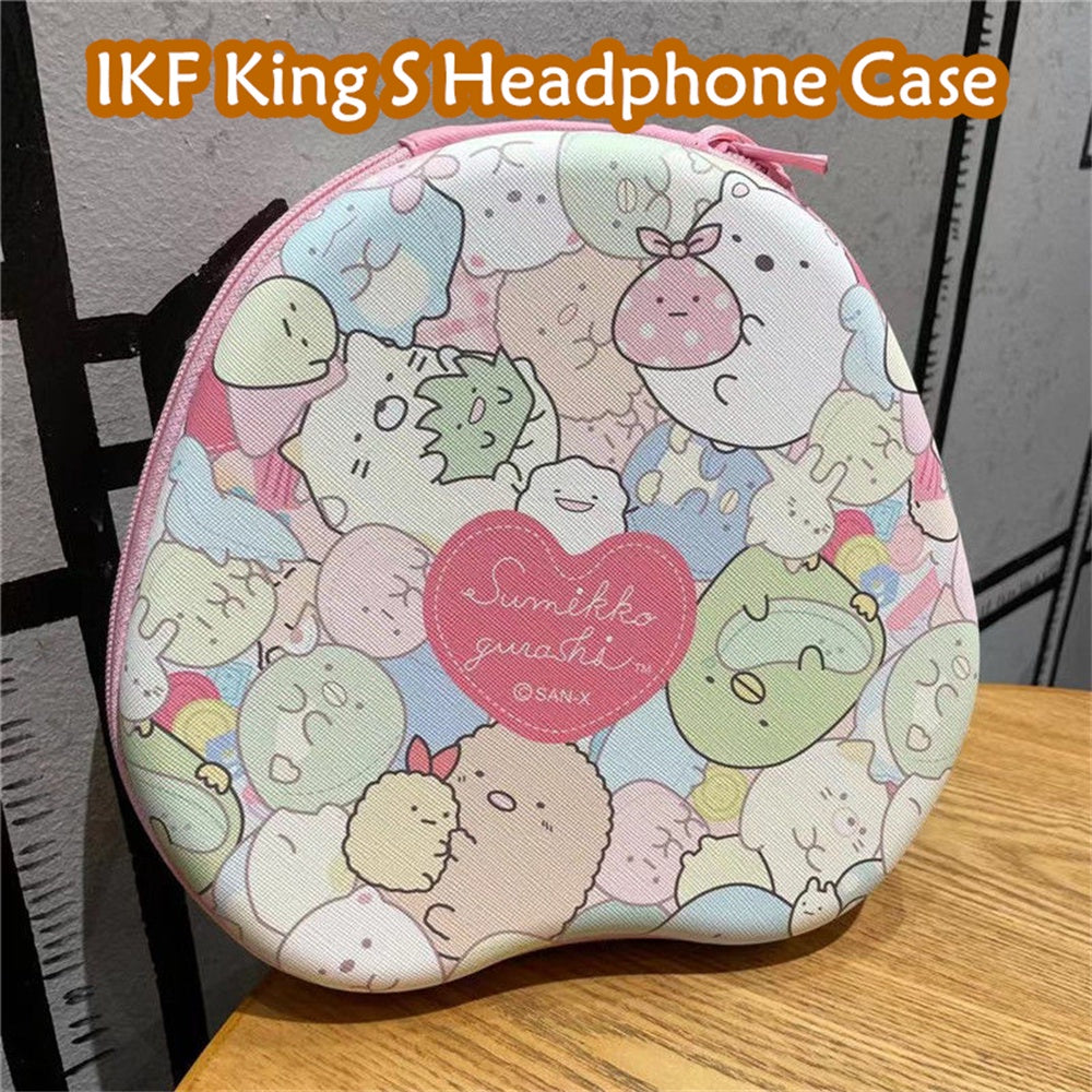 For IKF King S Headphone Case Cartoon Creative Patterns Headset Earpads Storage Bag Casing Box