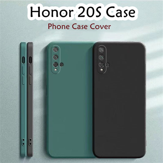 For Honor 20S Cover Drop and wear resistant Silicone Full Case Classic Simple Solid Color Phone Case Cover