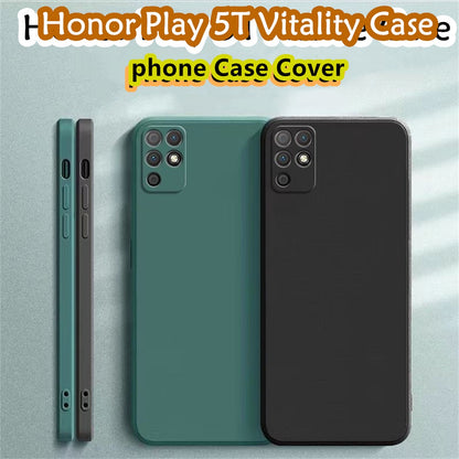 For Honor Play 5T Vitality Cover Drop and wear resistant Silicone Full Case Classic Simple Solid Color Phone Case Cover