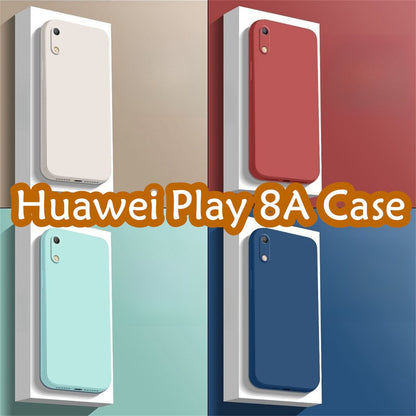 For Huawei Play 8A Cover Drop and wear resistant Silicone Full Case Classic Simple Solid Color Phone Case Cover
