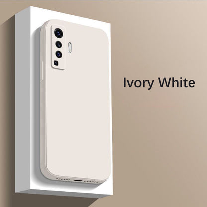 For VIVO X50 Cover Drop and wear resistant Silicone Full Case Classic Simple Solid Color Phone Case Cover