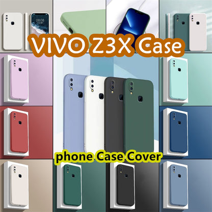 For VIVO Z3X Cover Drop and wear resistant Silicone Full Case Classic Simple Solid Color Phone Case Cover