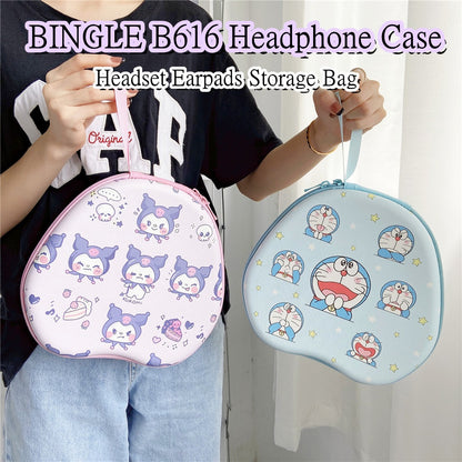 For BINGLE B616 Headphone Case Cartoon Creative Patterns Headset Earpads Storage Bag Casing Box