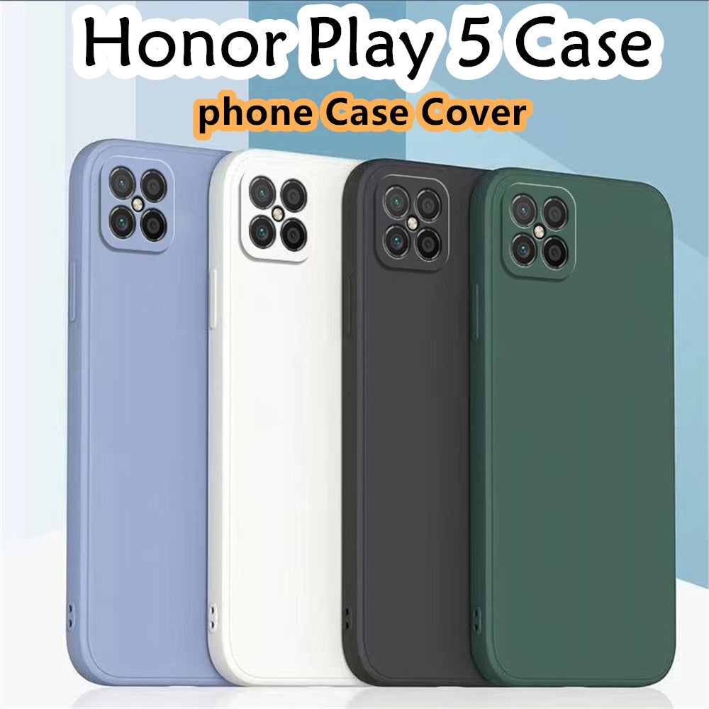 For Honor Play 5 Cover Drop and wear resistant Silicone Full Case Classic Simple Solid Color Phone Case Cover