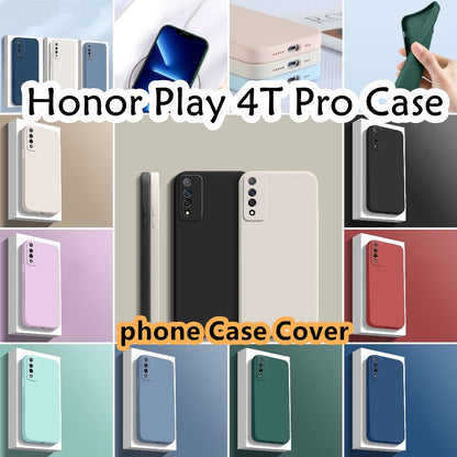 For Honor Play 4T Pro Cover Drop and wear resistant Silicone Full Case Classic Simple Solid Color Phone Case Cover