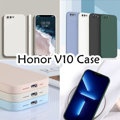 For Honor V10 Cover Drop and wear resistant Silicone Full Case Classic Simple Solid Color Phone Case Cover