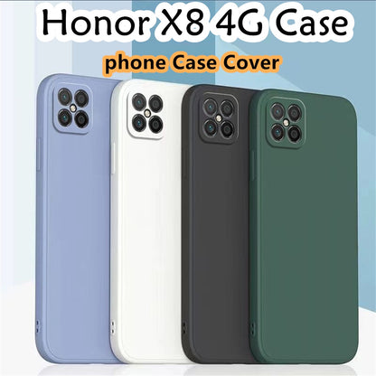 For Honor X8 4G Cover Drop and wear resistant Silicone Full Case Classic Simple Solid Color Phone Case Cover