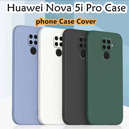 For Huawei Nova 5i Pro Cover Drop and wear resistant Silicone Full Case Classic Simple Solid Color Phone Case Cover