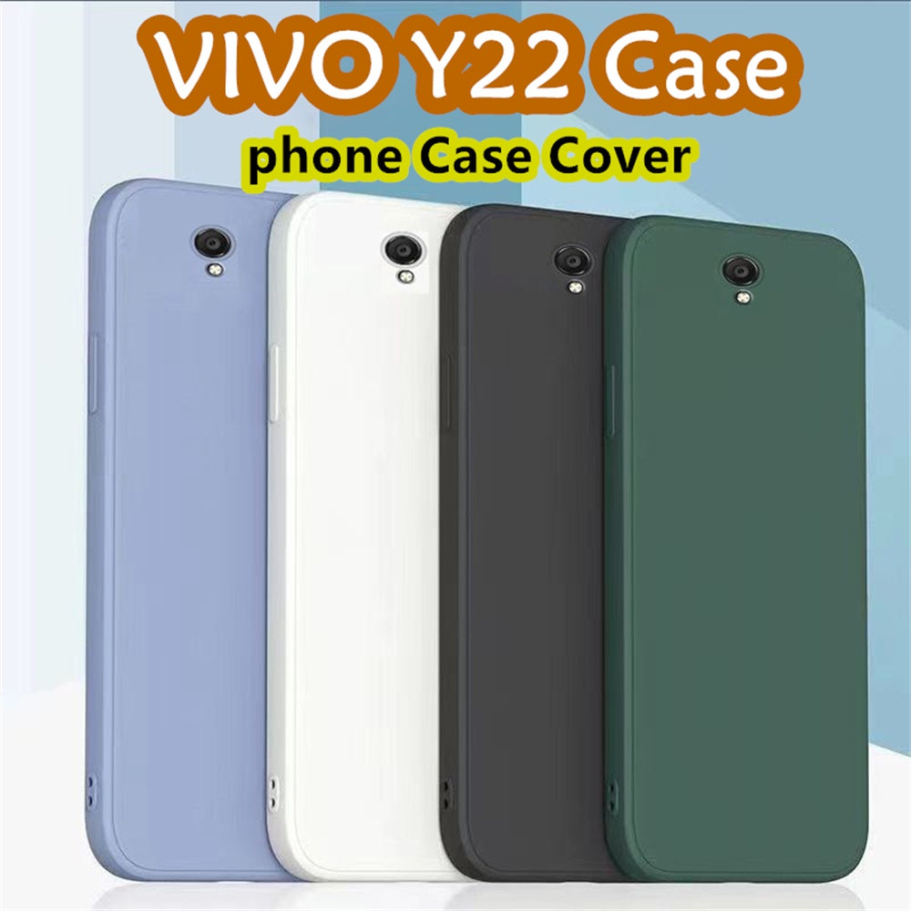 For VIVO Y22 Cover Drop and wear resistant Silicone Full Case Classic Simple Solid Color Phone Case Cover