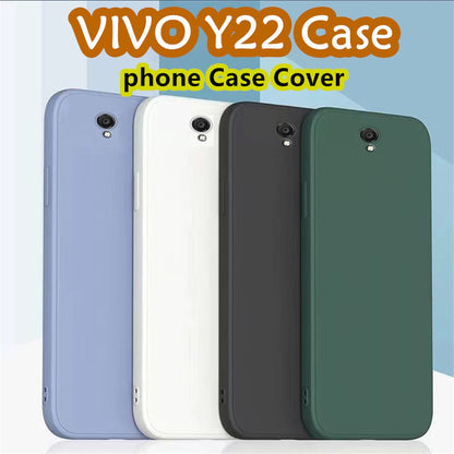 For VIVO Y22 Cover Drop and wear resistant Silicone Full Case Classic Simple Solid Color Phone Case Cover