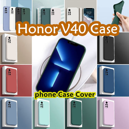 For Honor V40 Cover Drop and wear resistant Silicone Full Case Classic Simple Solid Color Phone Case Cover