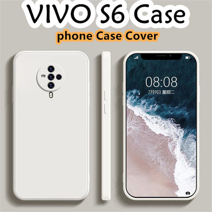 For VIVO S6 Cover Drop and wear resistant Silicone Full Case Classic Simple Solid Color Phone Case Cover