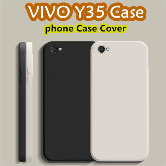 For VIVO Y35 Cover Drop and wear resistant Silicone Full Case Classic Simple Solid Color Phone Case Cover