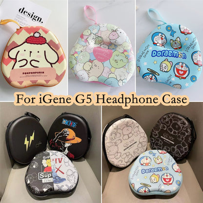 For iGene G5 Headphone Case Cartoon Creative Patterns Headset Earpads Storage Bag Casing Box