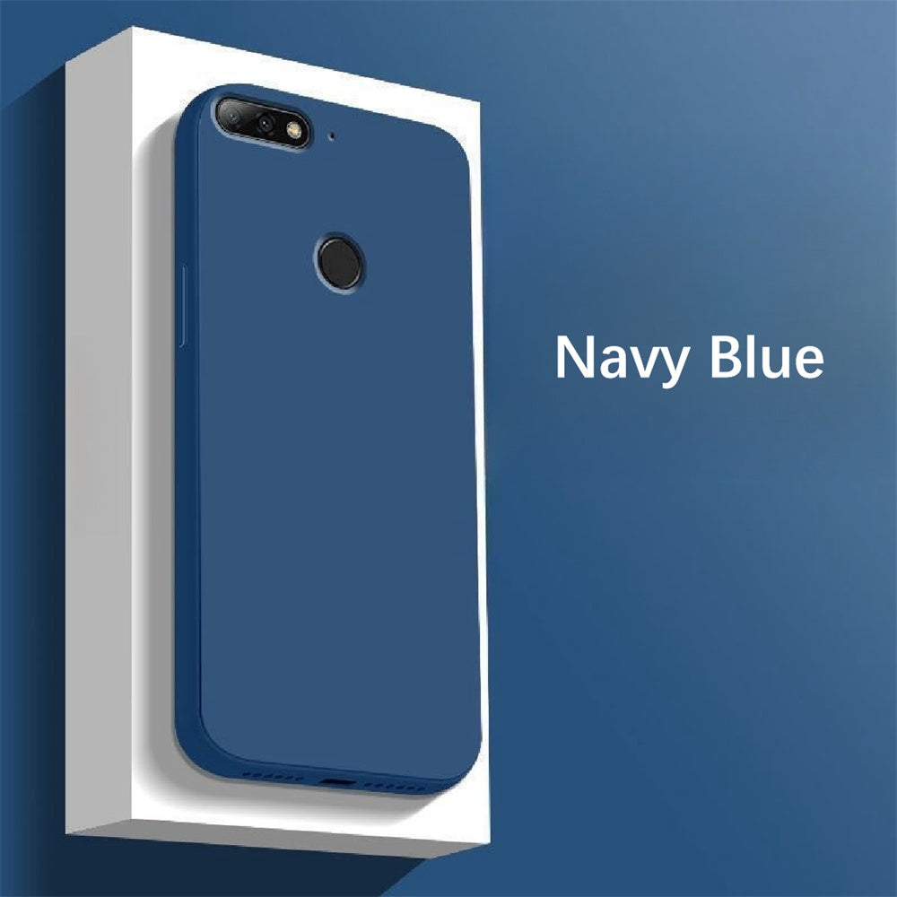 For Huawei Enjoy 8 Cover Drop and wear resistant Silicone Full Case Classic Simple Solid Color Phone Case Cover