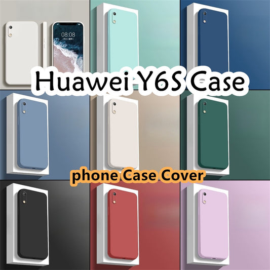 For Huawei Y6S Cover Drop and wear resistant Silicone Full Case Classic Simple Solid Color Phone Case Cover