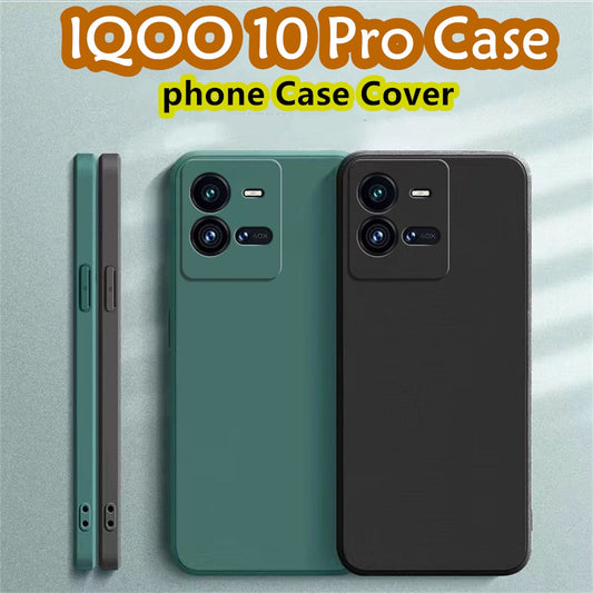 For IQOO 10 Pro Cover Drop and wear resistant Silicone Full Case Classic Simple Solid Color Phone Case Cover