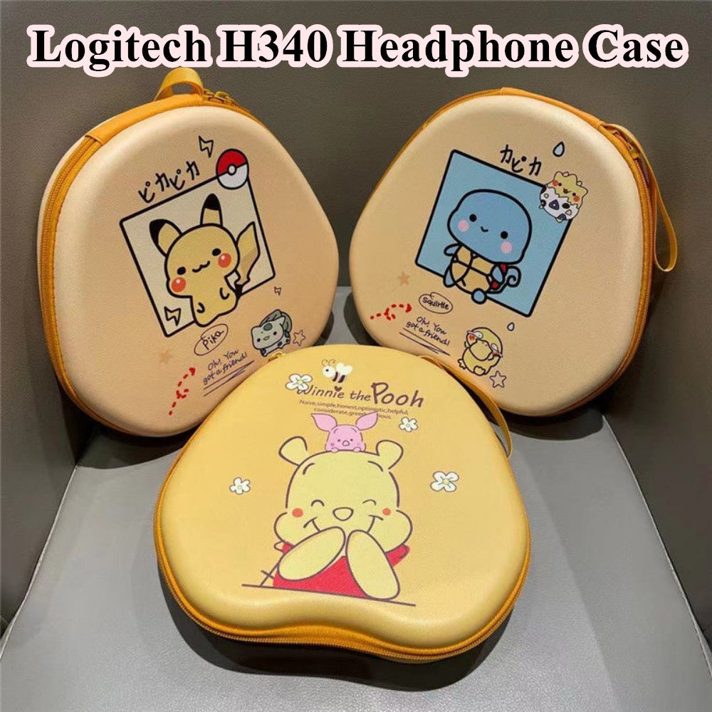 For Logitech H340 Headphone Case Cartoon Creative Patterns Headset Earpads Storage Bag Casing Box