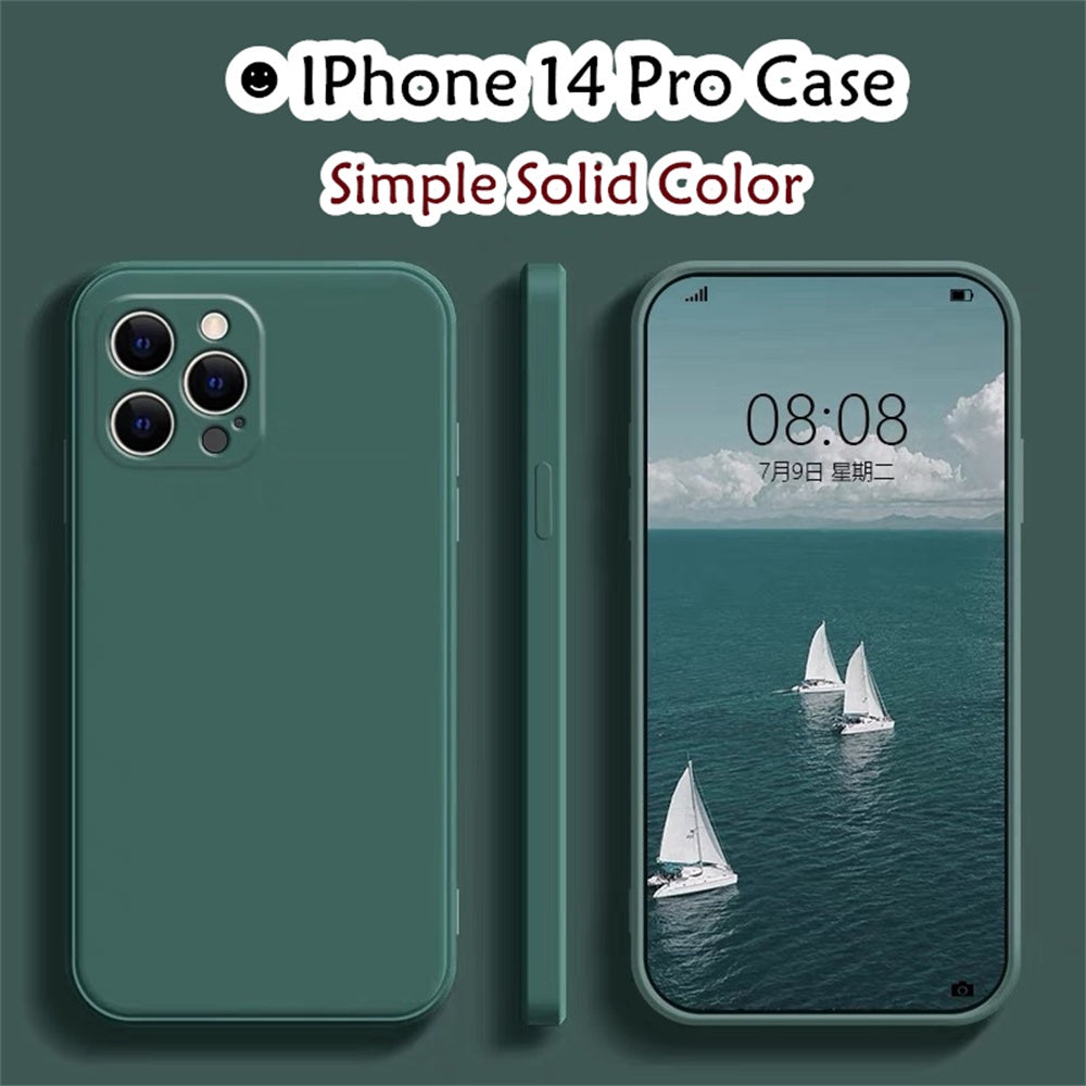For IPhone 14 Pro Cover Drop and wear resistant Silicone Full Case Classic Simple Solid Color Phone Case Cover