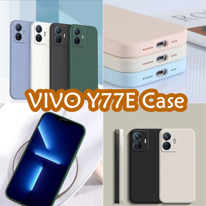 For VIVO Y77E Cover Drop and wear resistant Silicone Full Case Classic Simple Solid Color Phone Case Cover
