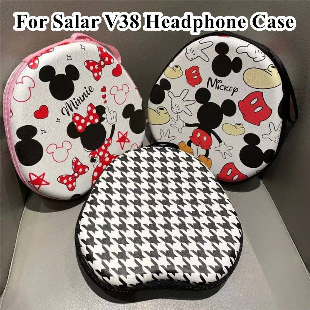 For Salar V38 Headphone Case Cartoon Creative Patterns Headset Earpads Storage Bag Casing Box