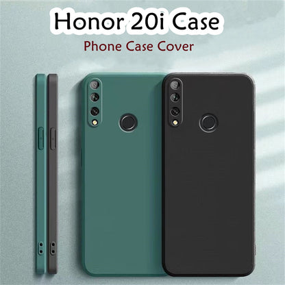 For Honor 20i Cover Drop and wear resistant Silicone Full Case Classic Simple Solid Color Phone Case Cover