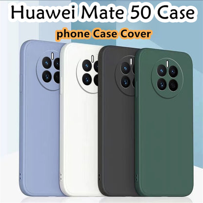For Huawei Mate 50 Cover Drop and wear resistant Silicone Full Case Classic Simple Solid Color Phone Case Cover